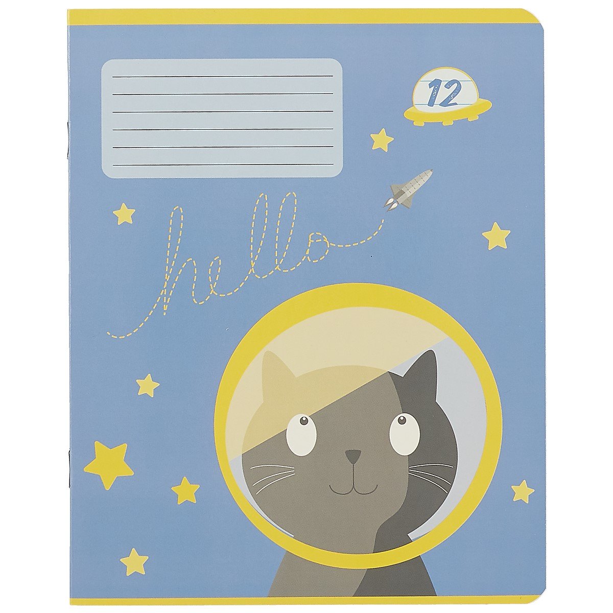 Тетрадь в линейку Academy Style, "Кот в космосе", 12 листов, в ассортименте