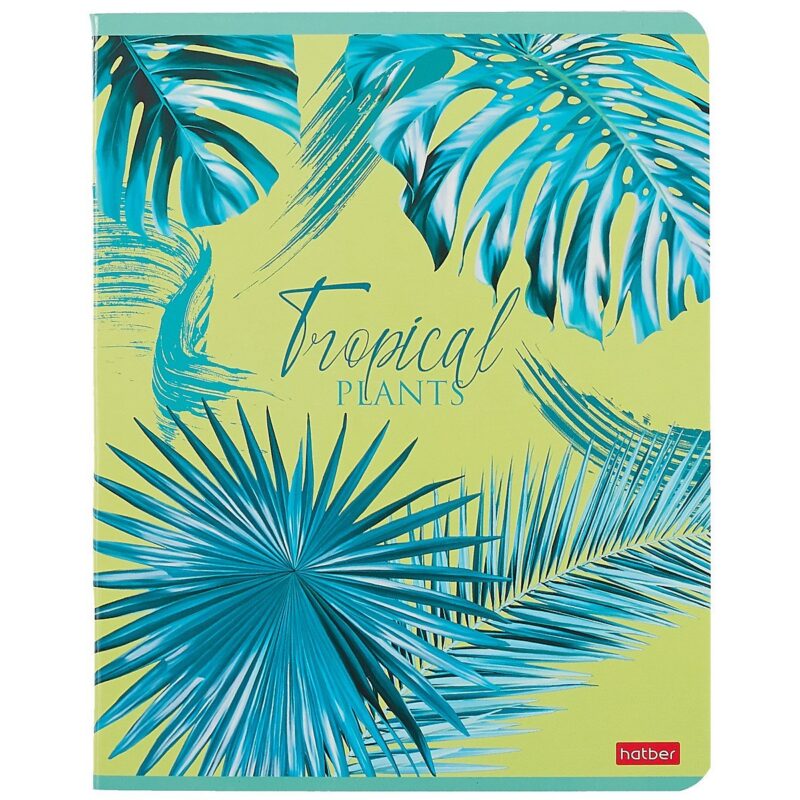 Тетрадь в клетку Hatber, "Тропические листья", 48 листов, в ассортименте