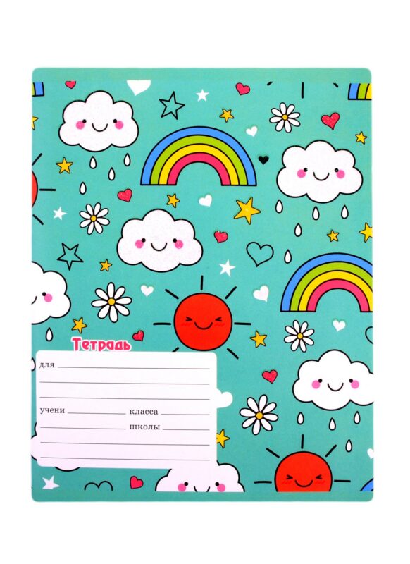 Тетрадь в клетку Unnika, "Радужное настроение", 12 листов, в ассортименте