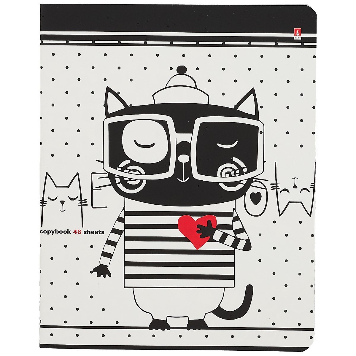 Тетрадь в клетку Альт, Ginza cats, 48 листов, в ассортименте