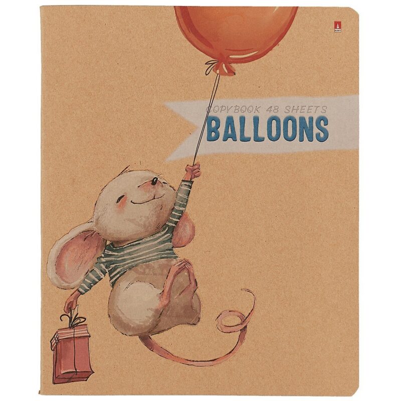 Тетрадь в клетку Альт, "Зверушки и шарики", 48 листов, в ассортименте