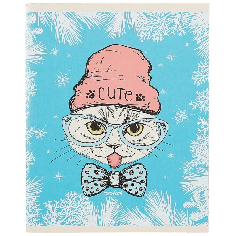 Тетрадь в клетку Listoff, "Модный кот", 48 листов, в ассортименте