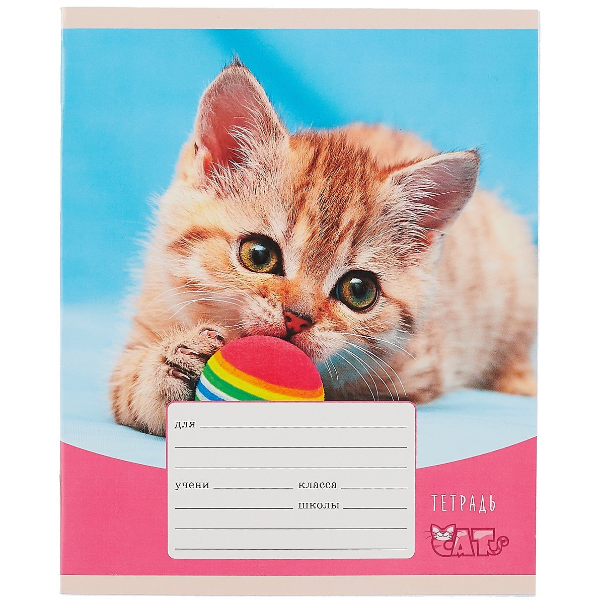 Тетрадь в клетку Listoff, "Игривые котята", 12 листов, в ассортименте