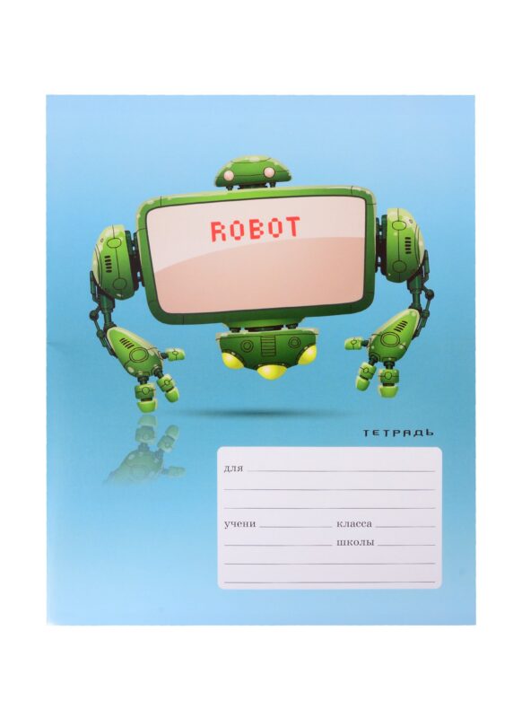 Тетрадь в клетку Listoff, "Роботы", 24 листа, в ассортименте