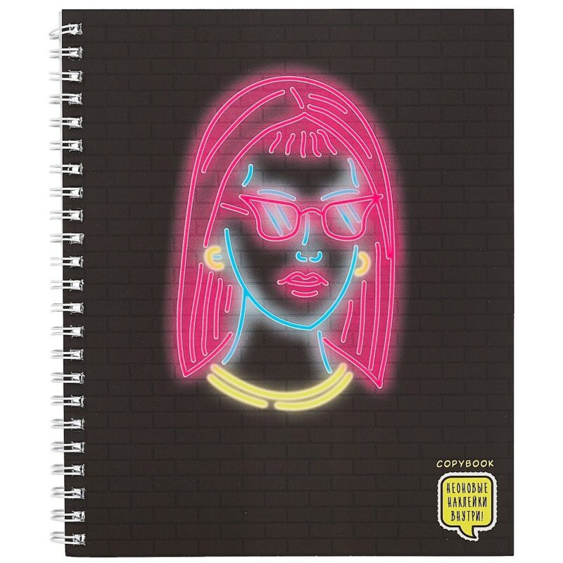 Тетрадь в клетку Listoff, "Неоновые грезы", 48 листов, в ассортименте
