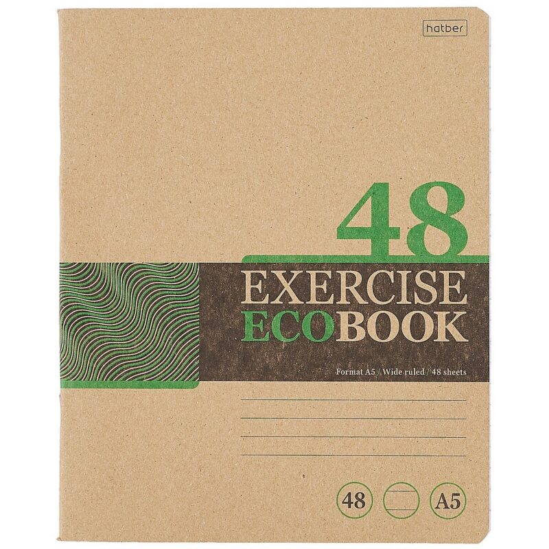 Тетрадь в линейку Hatber, "Экобук", 48 листов, в ассортименте