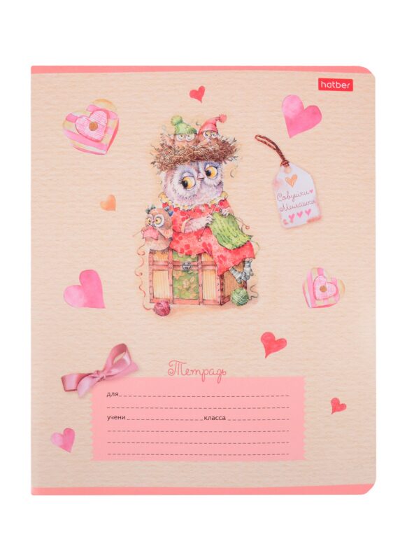 Тетрадь в линейку Hatber, "Совушки-милашки", 12 листов, в ассортименте