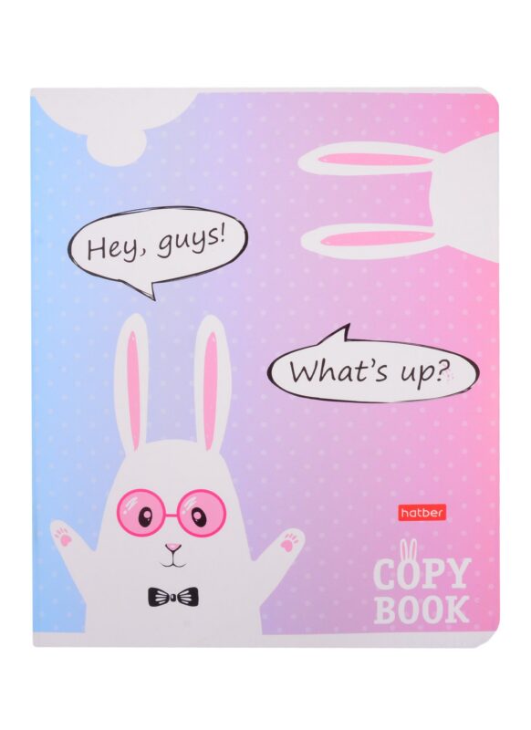 Тетрадь в клетку Hatber, "Прикольные зайцы", 18 листов, в ассортименте