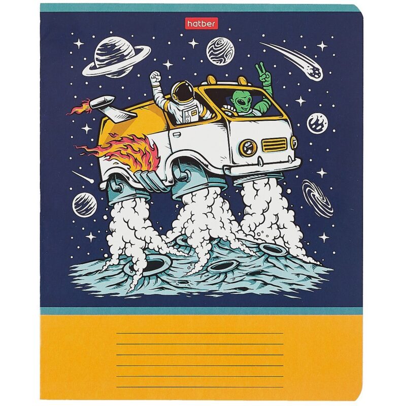 Тетрадь в клетку Hatber, "Привет, земляне!", 18 листов, в ассортименте