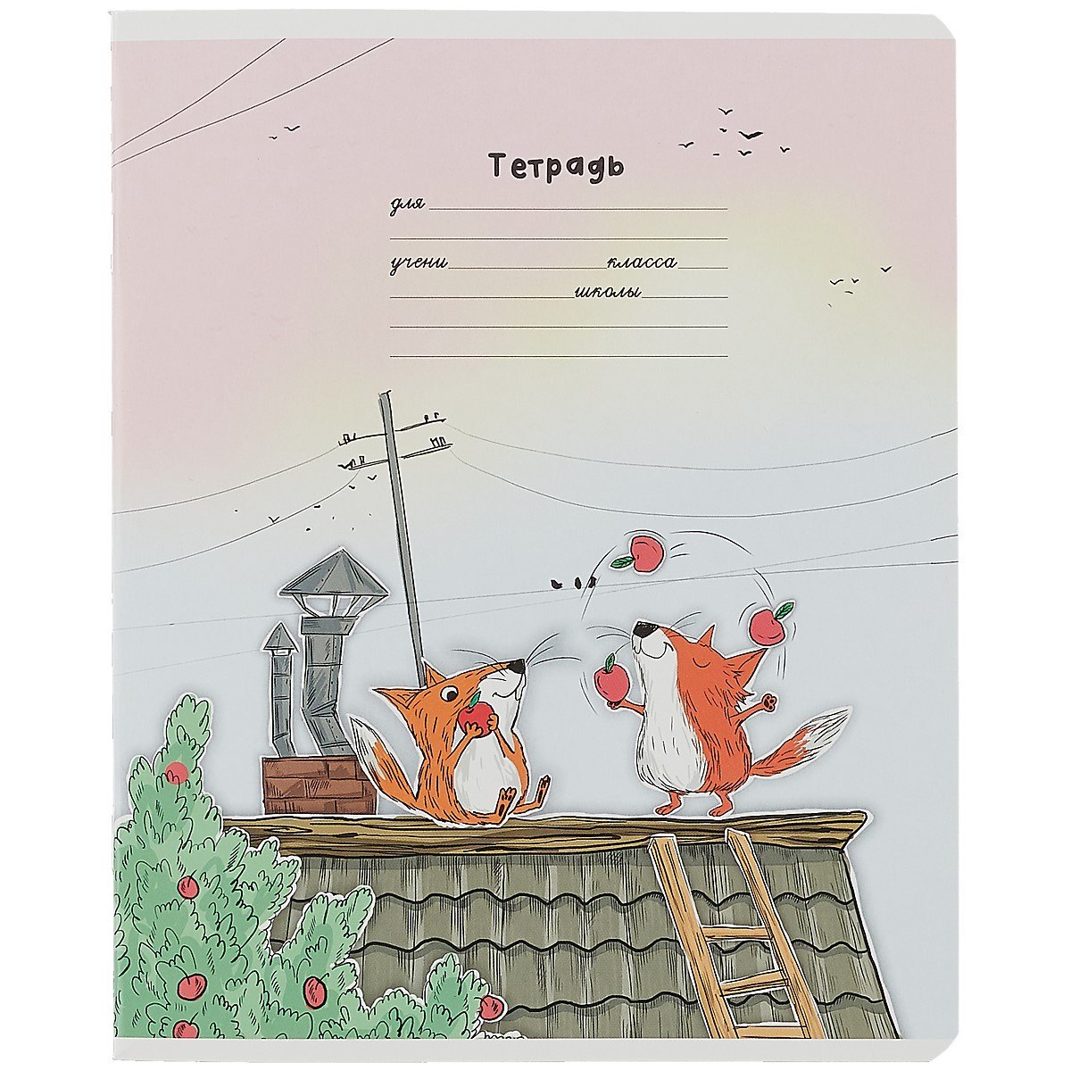 Тетрадь в линейку Феникс+, "Лисьи истории", 18 листов, в ассортименте