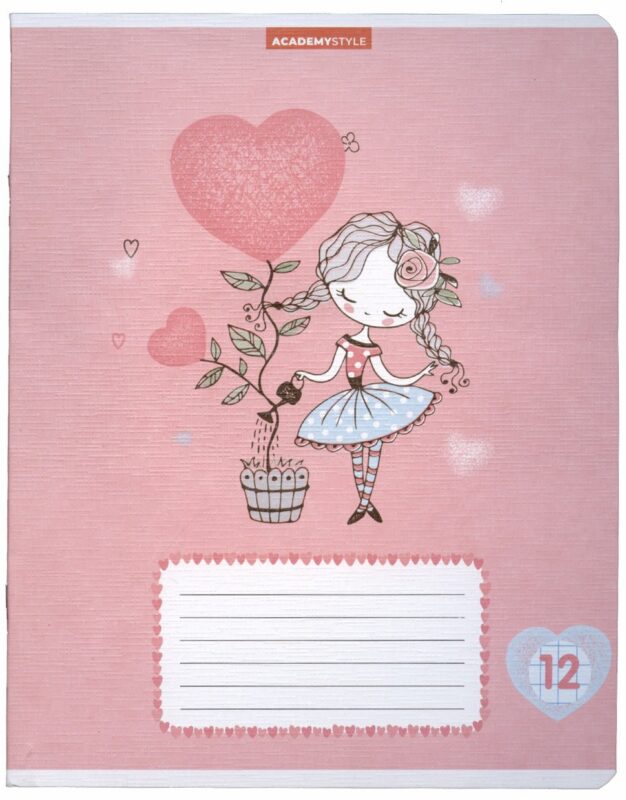 Тетрадь в клетку Academy Style, "Девочки", 12 листов