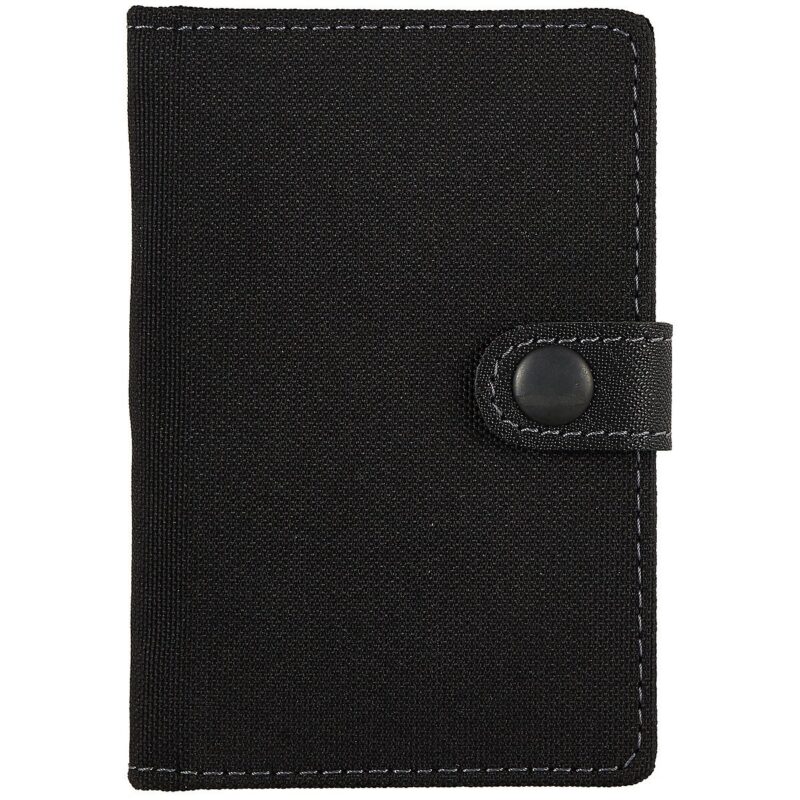 Алфавитная книга А7+ 64 листа, 120*80 черная, ткань, на кнопке