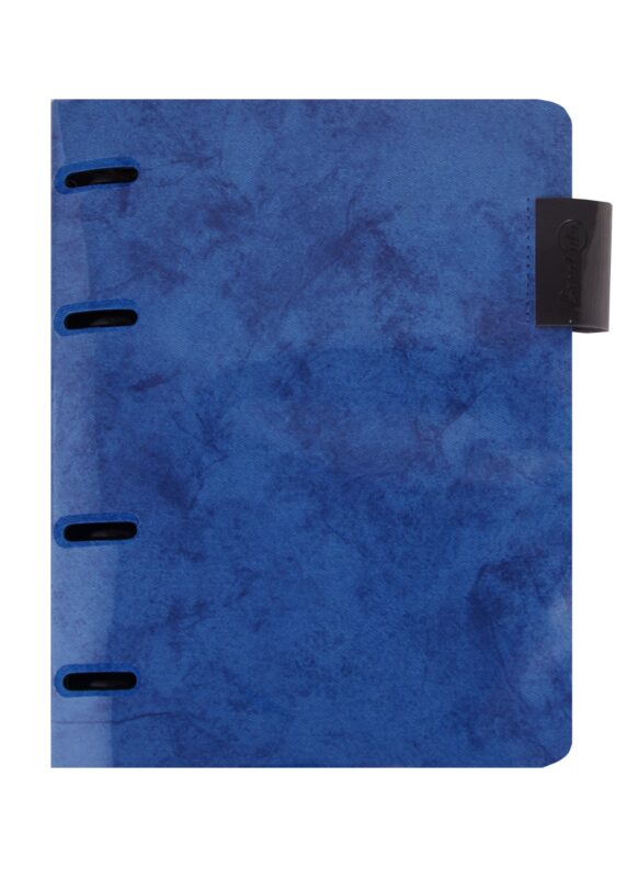 Папка-обложка для тетради со сменными блоками А5 "Джинс Делавэ синий", 4 кольца