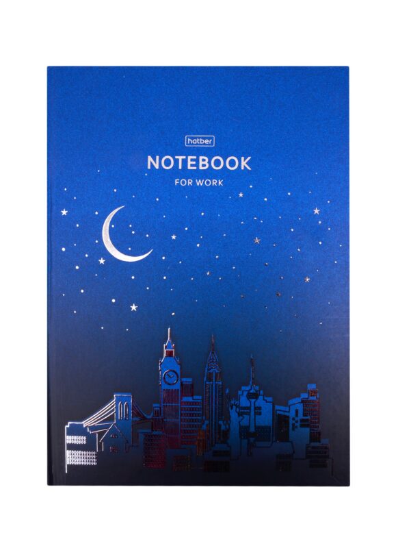 Книга для записей А4 80л кл. "Ночной город" 7БЦ, мат.ламинация, 3D фольга