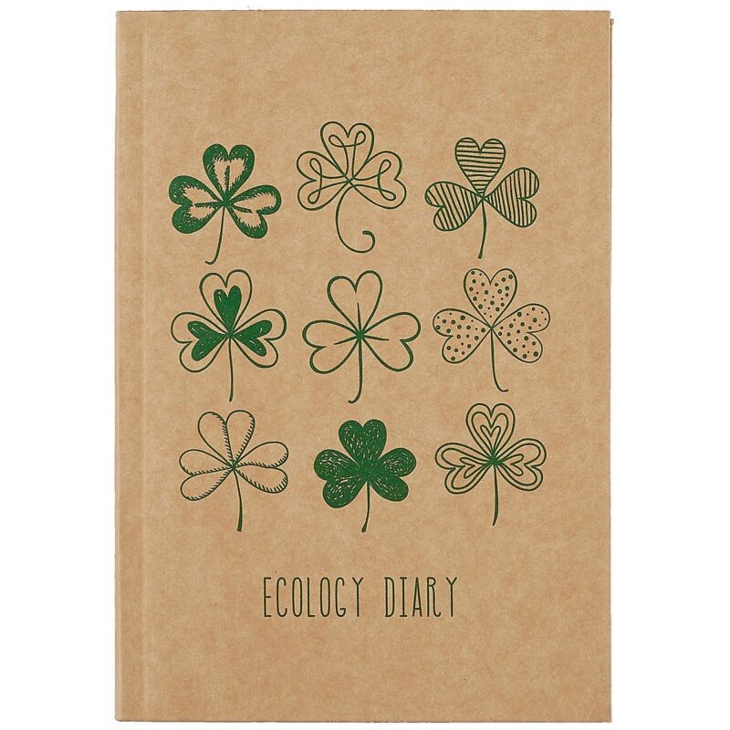 Ежедневник недат. А5 136л "Eco-friendly! №4" интегр.переплет, крафт картон, офсет