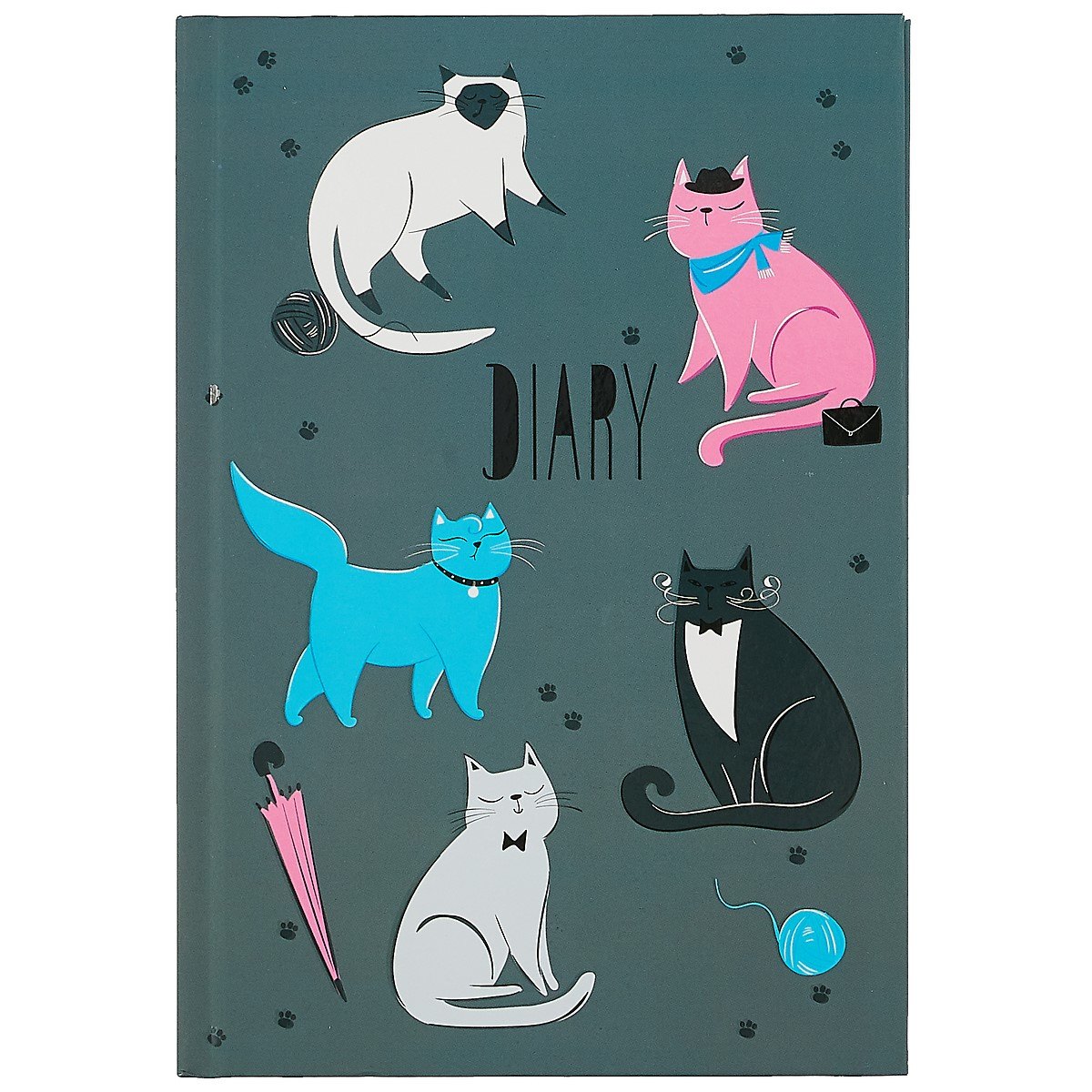 Ежедневник недат. А5 80л "Коты" 7БЦ, лам.софт-тач, выб.УФ-лак, офсет