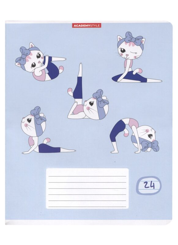 Тетрадь в линейку Academy Style, "КотоЙога", 24 листа
