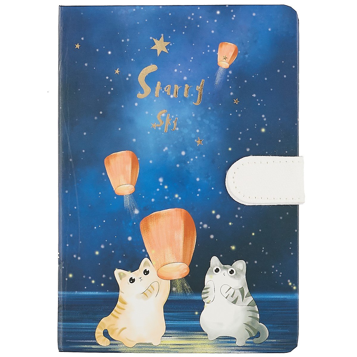 Блокнот с магнитной застёжкой «Котики и космос», 128 листов, 19 х 13 см