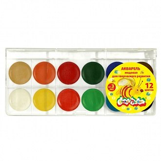 Краски акварельные "Каляка-Маляка", 12 цв