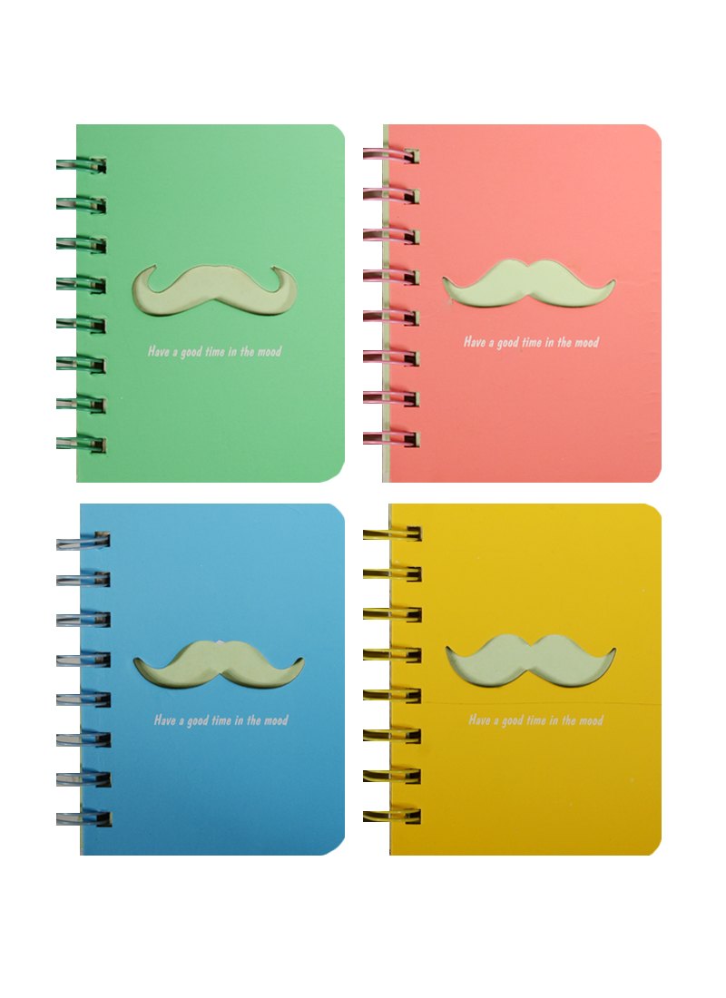 Блокнот А7 96л "Усы", спираль, вн.бл.лин.кремовый, ассорти
