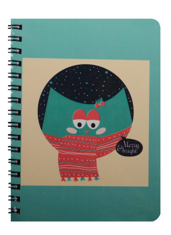 Записная книжка А6 80л кл. "Сова в шарфике" спираль, Kairui