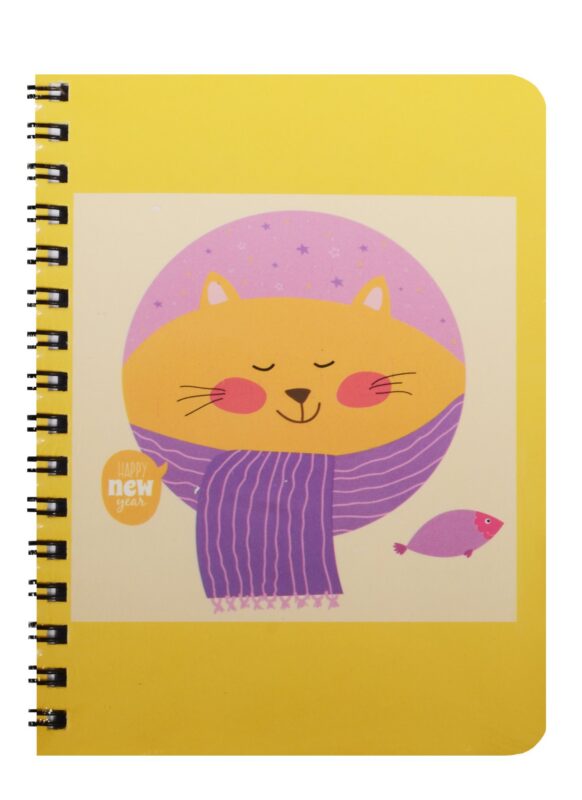 Записная книжка А6 80л кл. "Котик в шарфике" спираль, Kairui