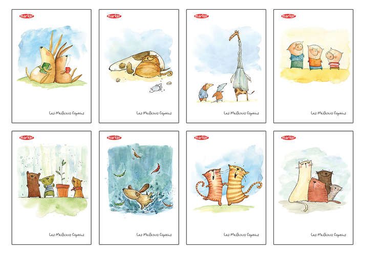 Тетрадь в клетку Marker Arte, "Лучшие друзья", А5, 40 листов