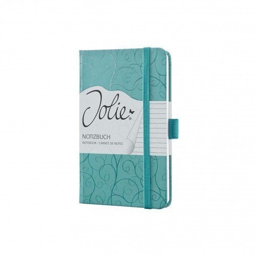 Блокнот для записей А6, 174стр Jolie, тверд. обложка, матовое покрытие с тиснен. "Зеленая утонченность"