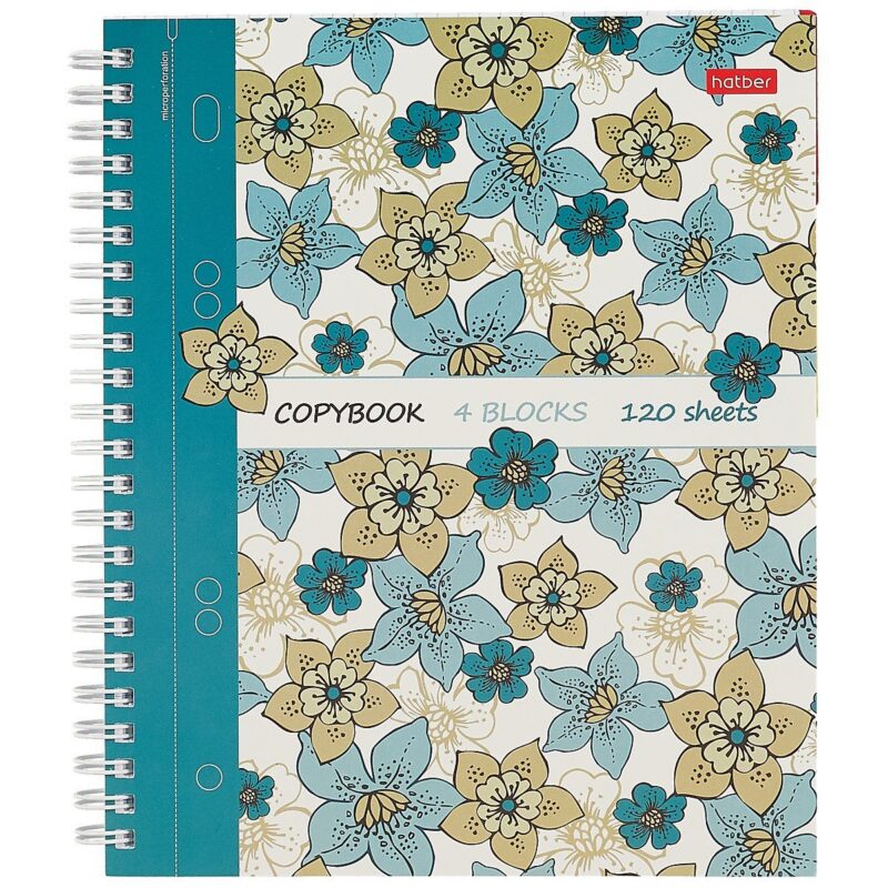 Тетрадь в клетку Hatber, "Нежные цветочки", 120 листов, в ассортименте