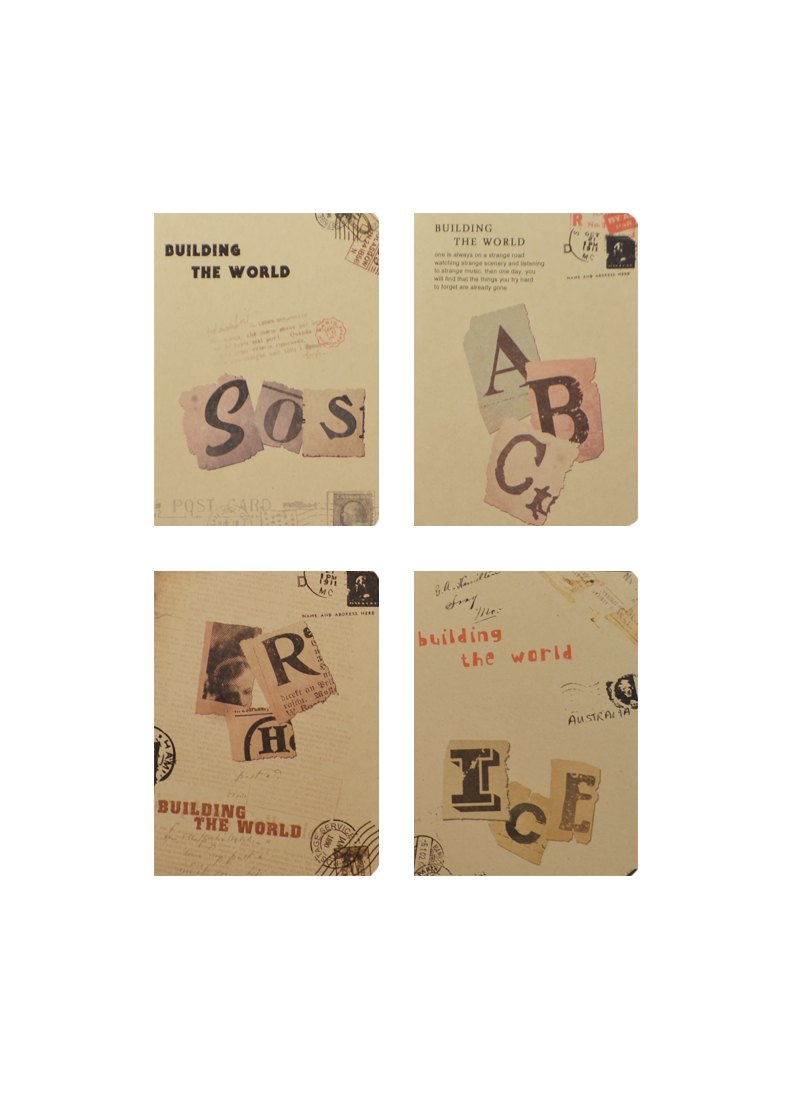 Записная книжка А6 40л "Сотвори мир" карт.обл., крафт, сшивка, ассорти, Haich