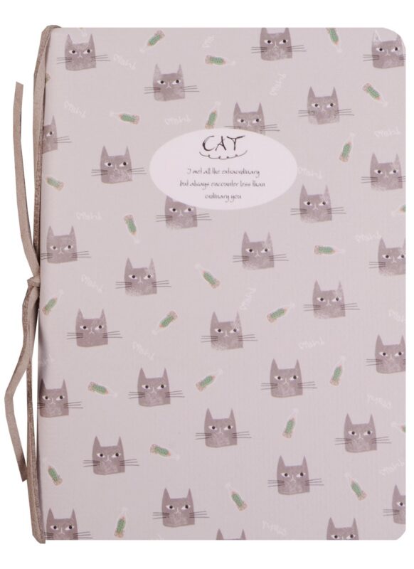 Записная книжка А6 58л "CAT", сшивка цв.веревкой, цветной внутр.блок