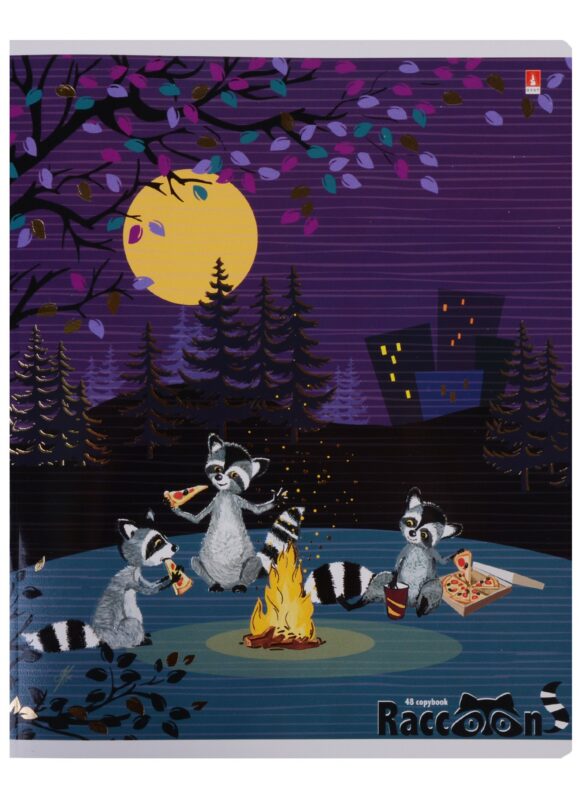 Тетрадь в клетку Альт, "Веселые еноты", 48 листов, в ассортименте