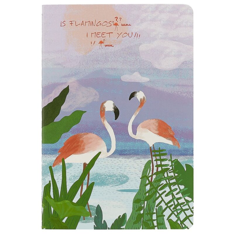 Тетрадь в линейку Flamingos, А5, 38 листов, в ассортименте