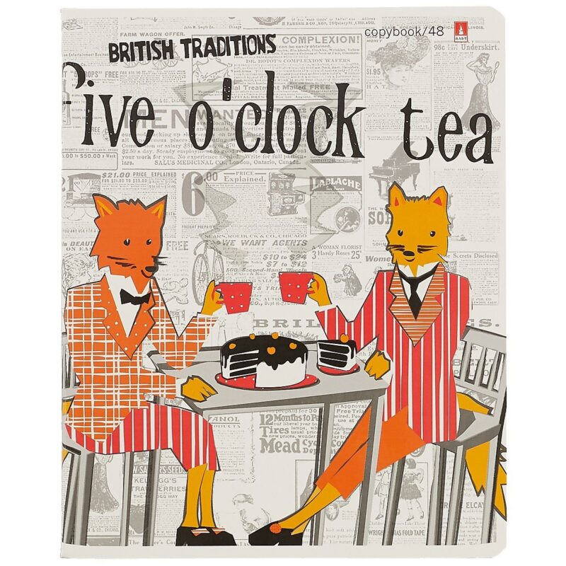 Тетрадь в клетку Альт, "Лисы-аристократы", 48 листов, в ассортименте