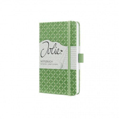 Блокнот для записей А6, 174стр Jolie, твердая обложка, иск. кожа, цвет Зеленый, в линейку