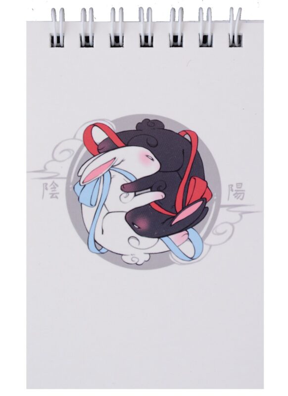 Блокнот А7 60л кл. "Аниме. Кролики Инь и Янь" спираль, УФ лак