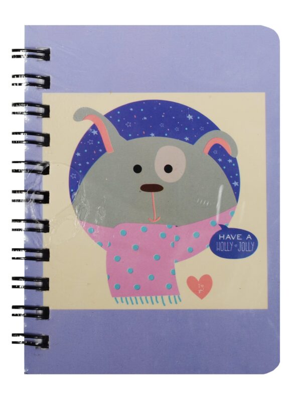 Записная книжка А7 80л кл. "Песик в шарфике" спираль, Kairui