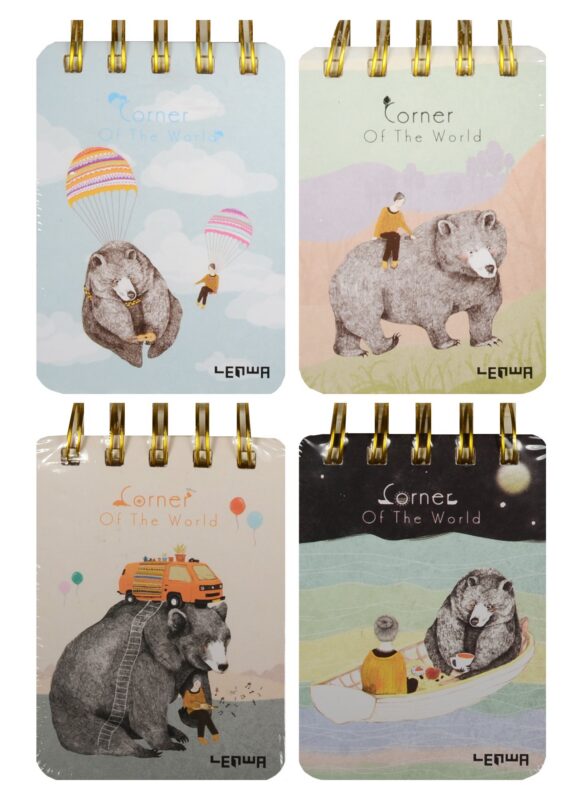 Блокнот А7 116л "Corner of the world" карт.обл., гребень, ассорти, Lenwa