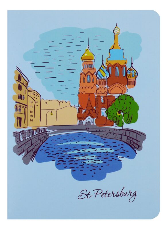 Записная книжка А6 24л кл. "Спас-на-Крови", тонир. внутр. блок, сшивка