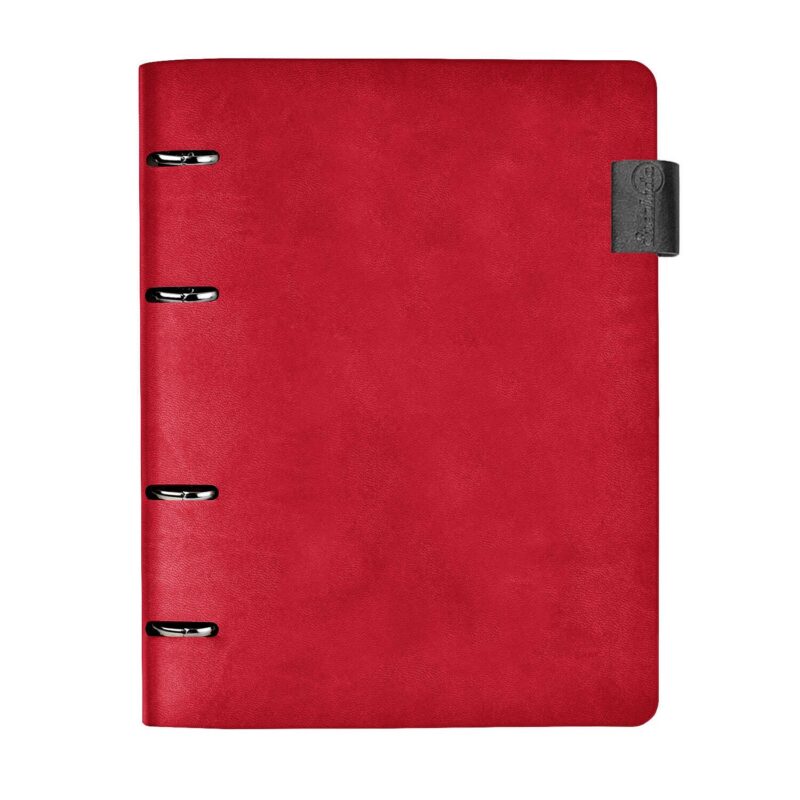 Папка-обложка для тетради со сменными блоками А5+ "ТИВОЛИ КРАСНЫЙ" кожзам, мягк.переплет, петля для ручки, инд.уп.