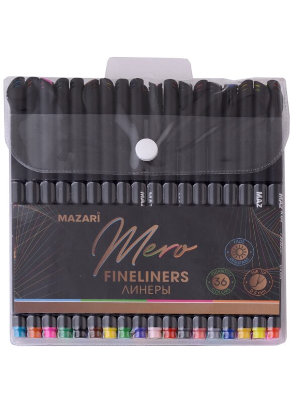Ручки линеры Mazari, Mero, 36 цветов 0,4 мм