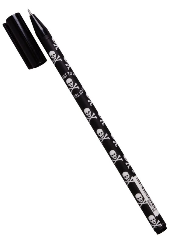 Ручка гелевая "Черепа", синяя