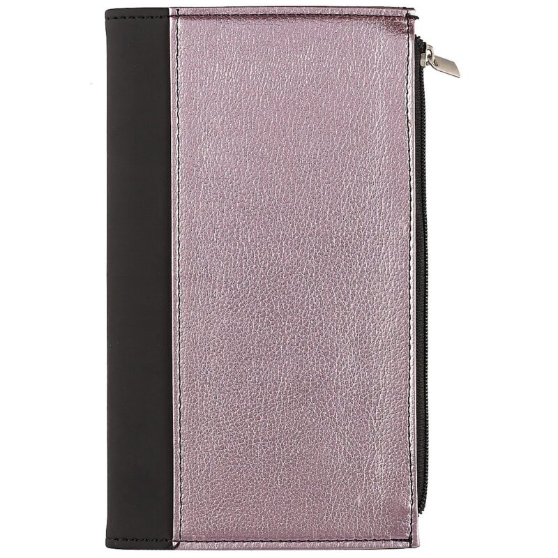 Записная книжка А6+ 96л "Наппа" розовый металлик/"СОФТ-ТАЧ" черный, тв.переплет, офсет, внутр.карман, ляссе, Escalada