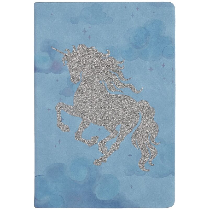 Ежедневник недат. А5 120л "Бейбискин" голубой, кожзам, тв. переплет, глиттер, офсет, ляссе