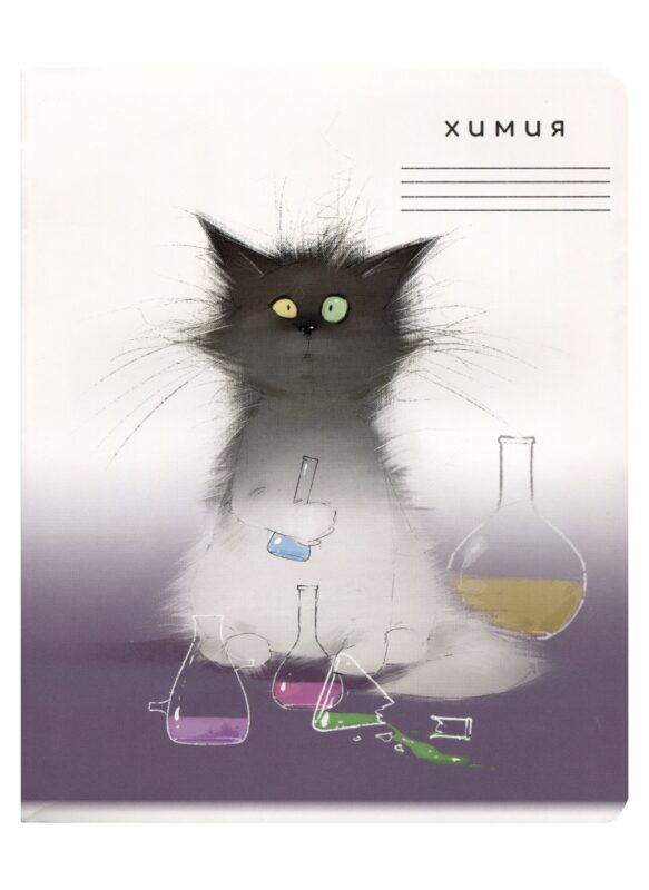 Тетрадь предметная в клетку "Кот учёный. Химия", 48 листов