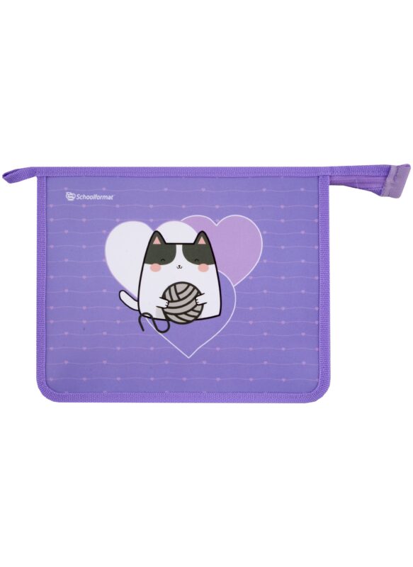 Папка для тетрадей А5 "MEOW POWER" 235*190*50, пластик, молния сверху