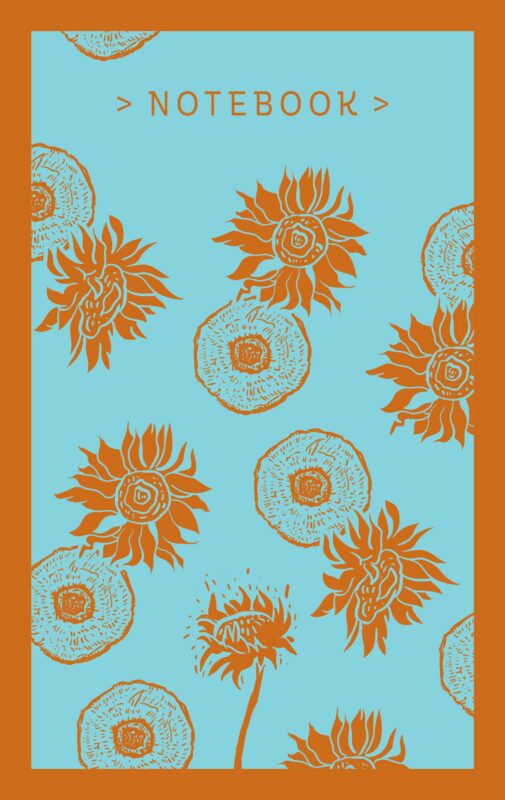 Книга для записей А5 96л тчк. "Подсолнухи. Ван Гог" 7БЦ, 125*200мм, выб.лак.