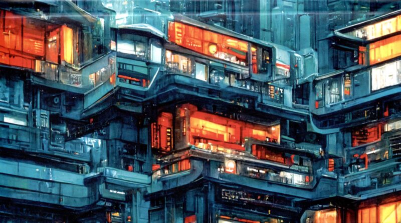 Планинг недат. 64л "Город будущего" карманный, интегр.переплет, мат.лам, офсет