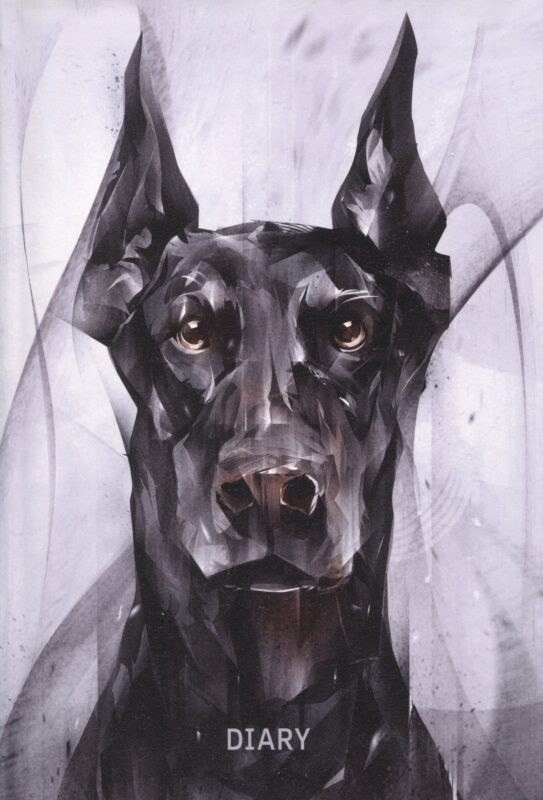 Ежедневник недат. А5 128л "Доберман" инт.переплет, ламинация soft touch, офсет