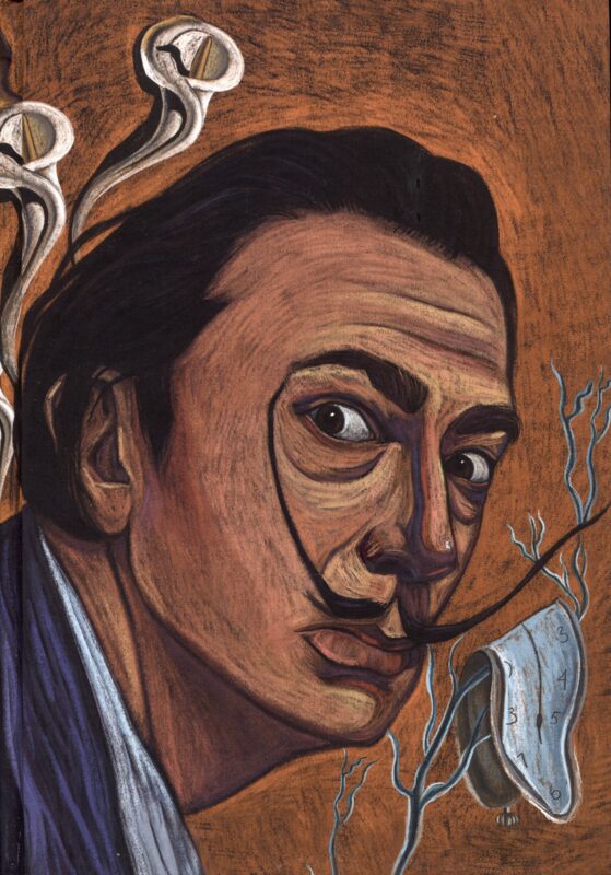 Книга для записей А5 100л кл.+ тчк. "Дали" 7БЦ, ламинация soft touch, офсет